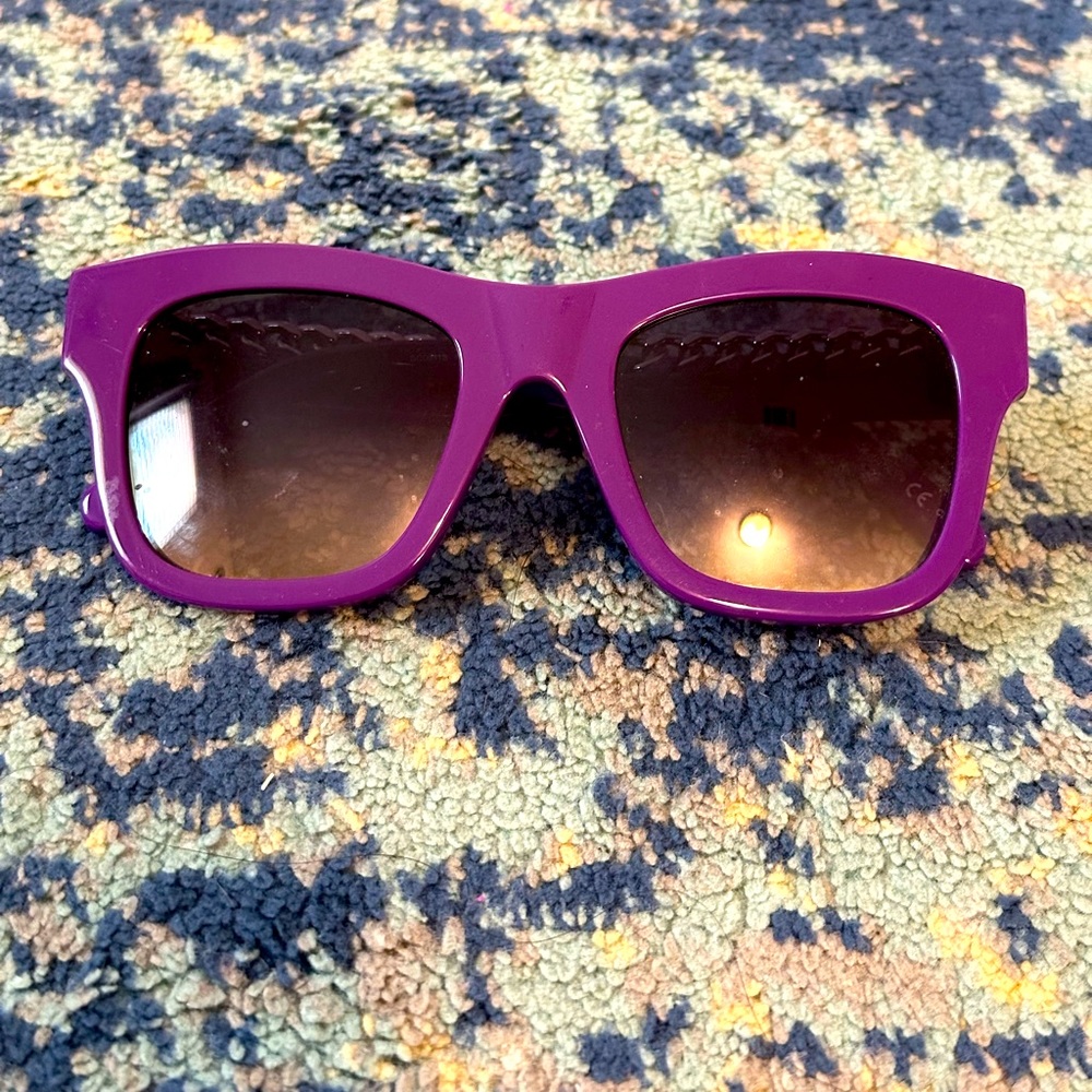 Stella McCartney Purple Sunglasses with Chain